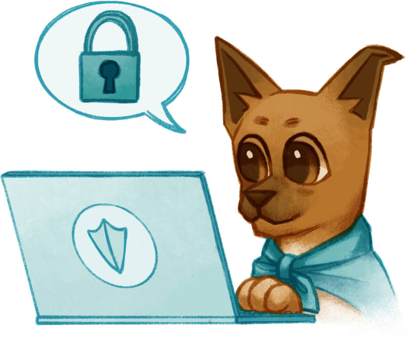 Hund Friedo mit einem Laptop